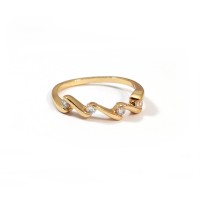 Sea Wave Crystal Stone Cubic Zirconia Ring